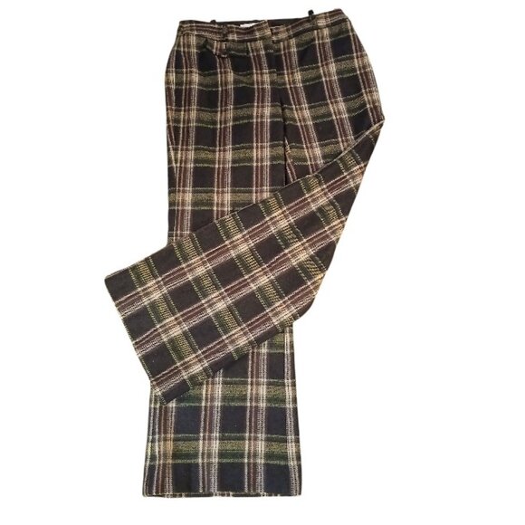 MICHAEL Michael Kors Wool Plaid Wide Leg Dress Trousers - Picture 3 of 11